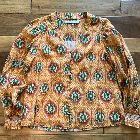 Marie Oliver Imogene Ikat style blouse.